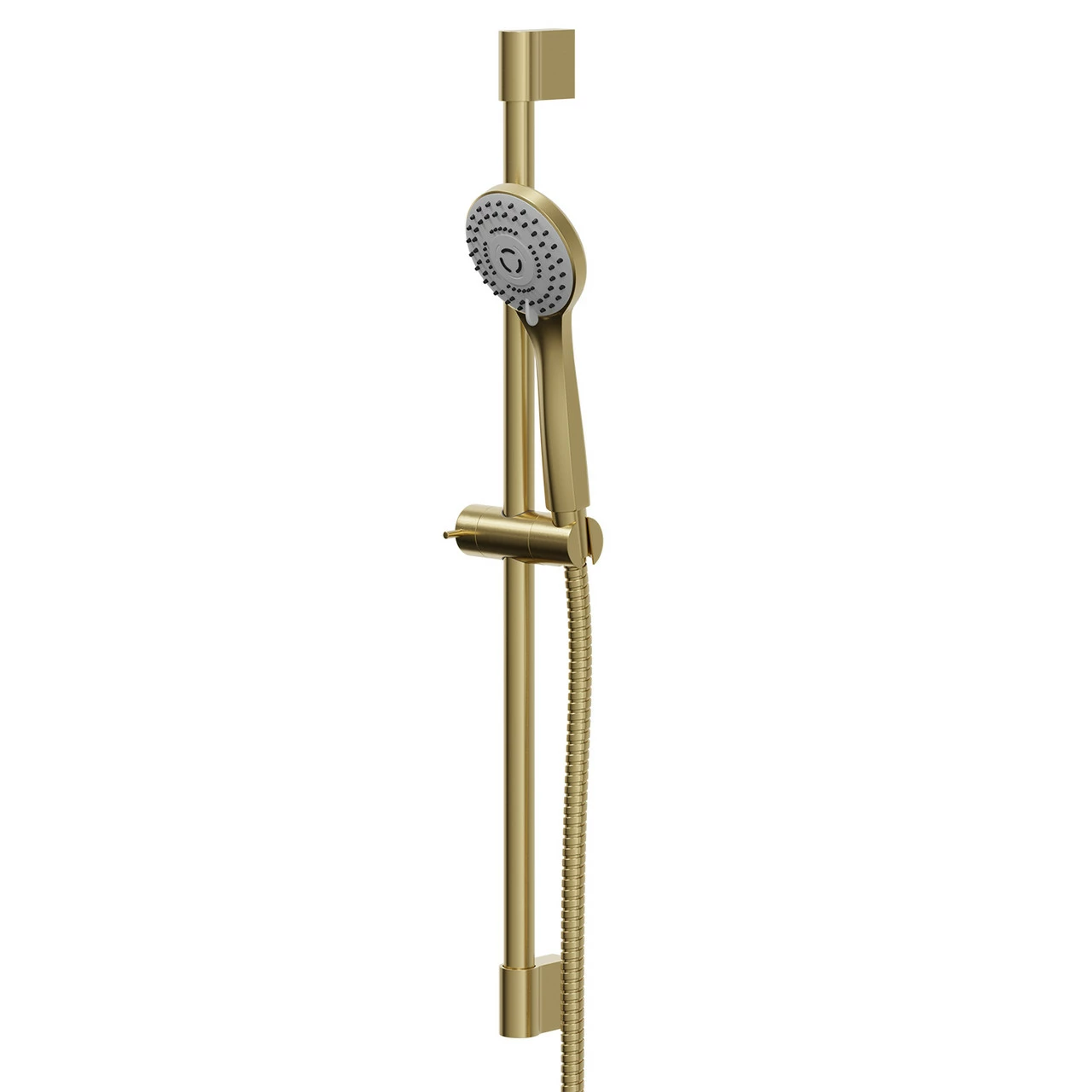 Colore Round Brushed Brass Shower Slide Rail Kit