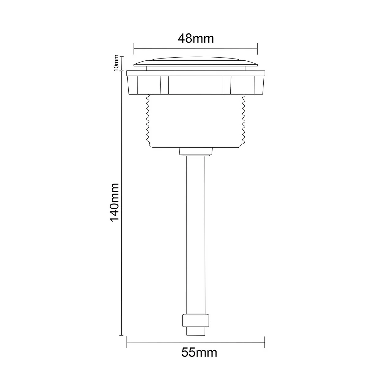 Colore Round Gunmetal Grey 48mm Dual Flush Push Button - Image 6