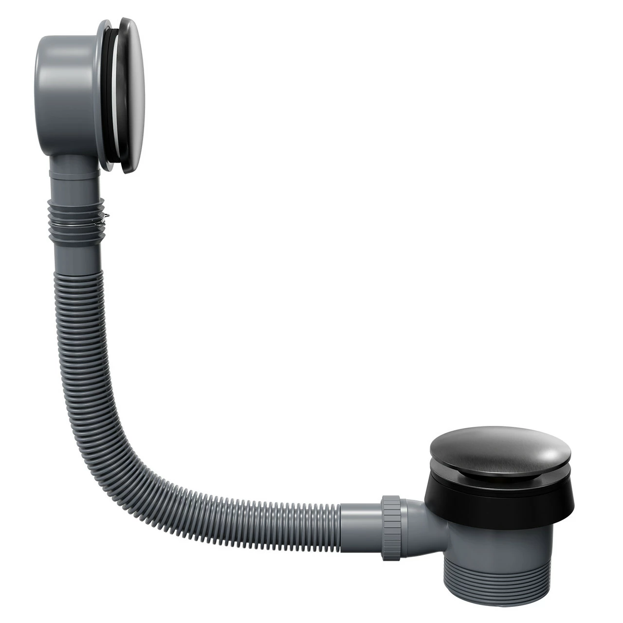 Colore Round Gunmetal Grey Easy Clean Sprung Click Clack Bath Waste - Image 4