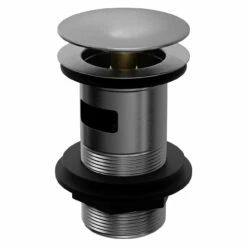 Colore Round Gunmetal Grey Moon Cap Slotted Click Clack Basin Waste