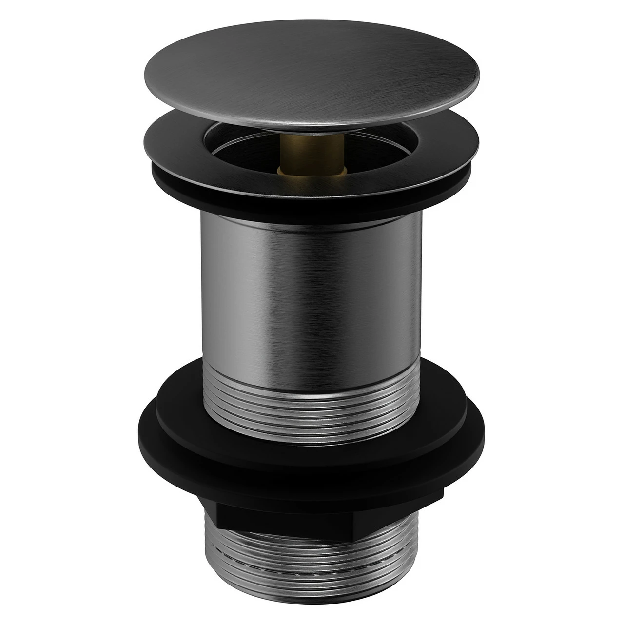 Colore Round Gunmetal Grey Moon Cap Unslotted Click Clack Basin Waste - Image 3