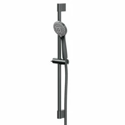 Colore Round Gunmetal Grey Shower Slide Rail Kit
