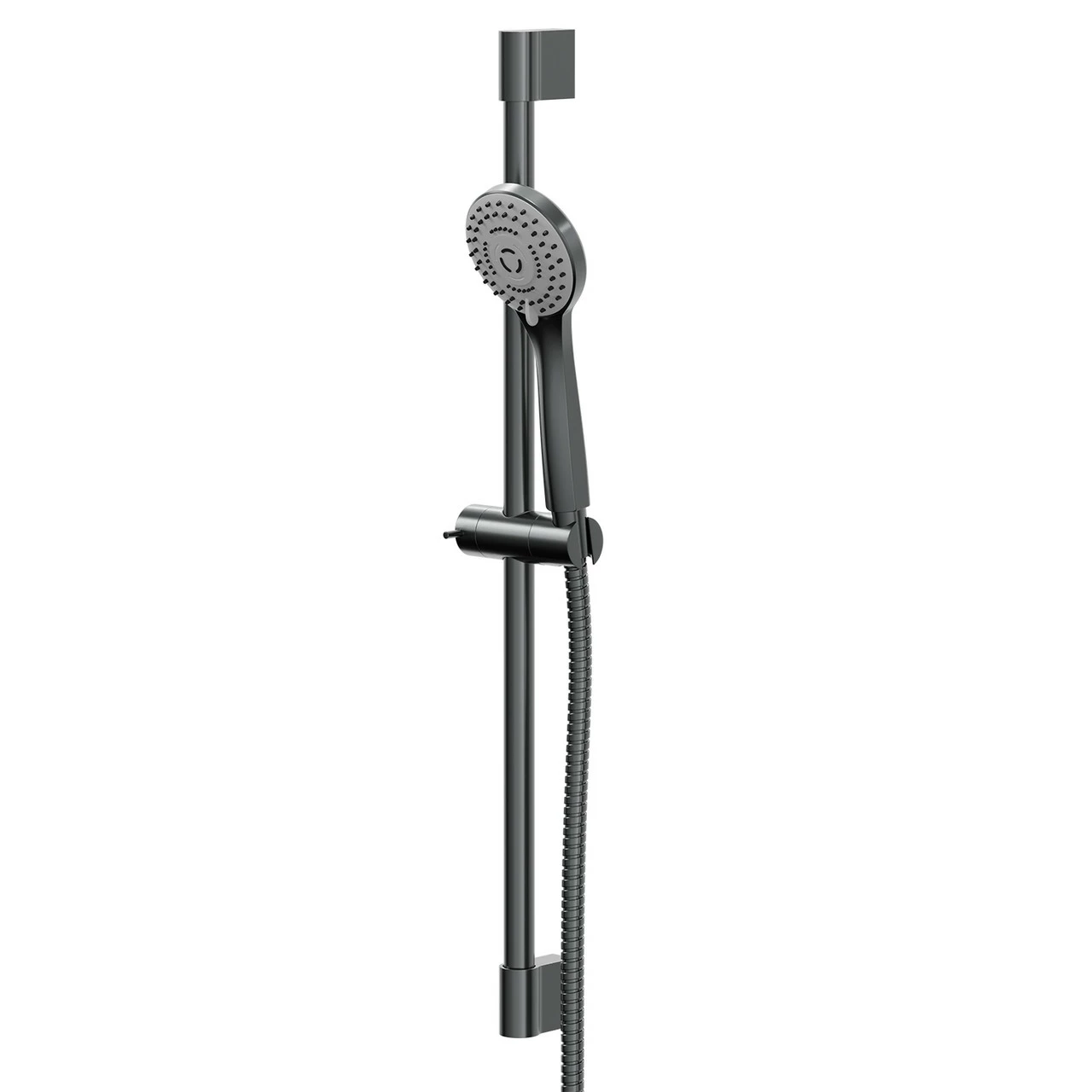 Colore Round Gunmetal Grey Shower Slide Rail Kit