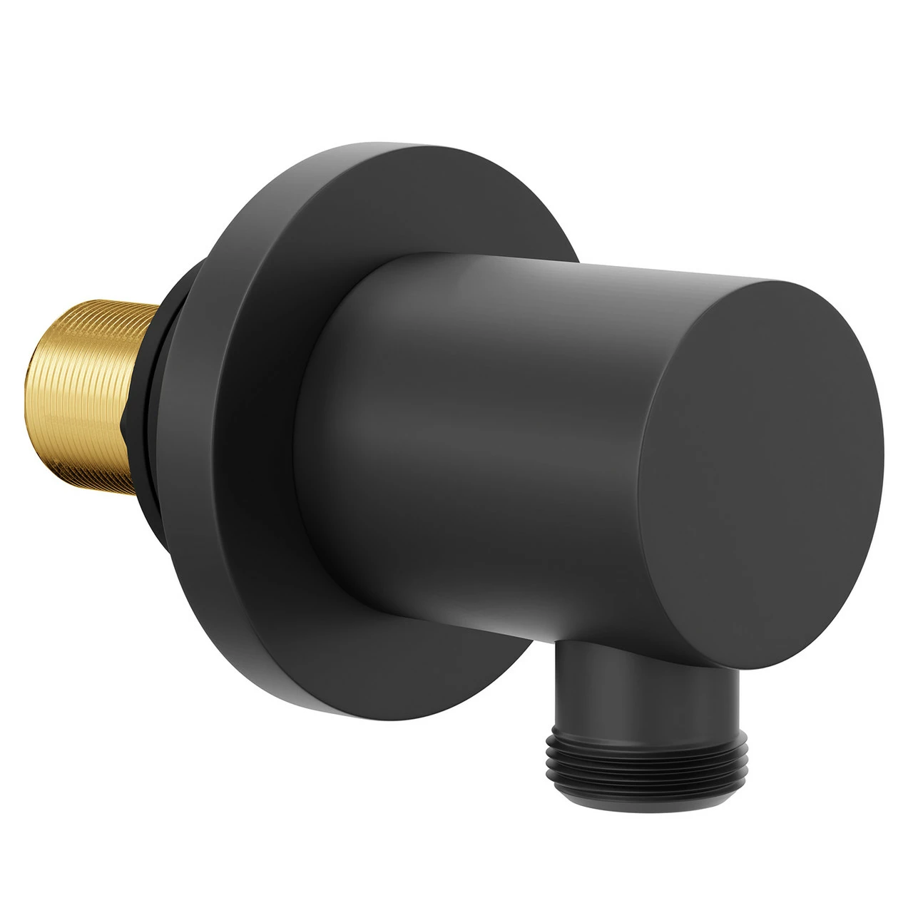 Colore Round Matt Black Deluxe Shower Elbow - Image 3