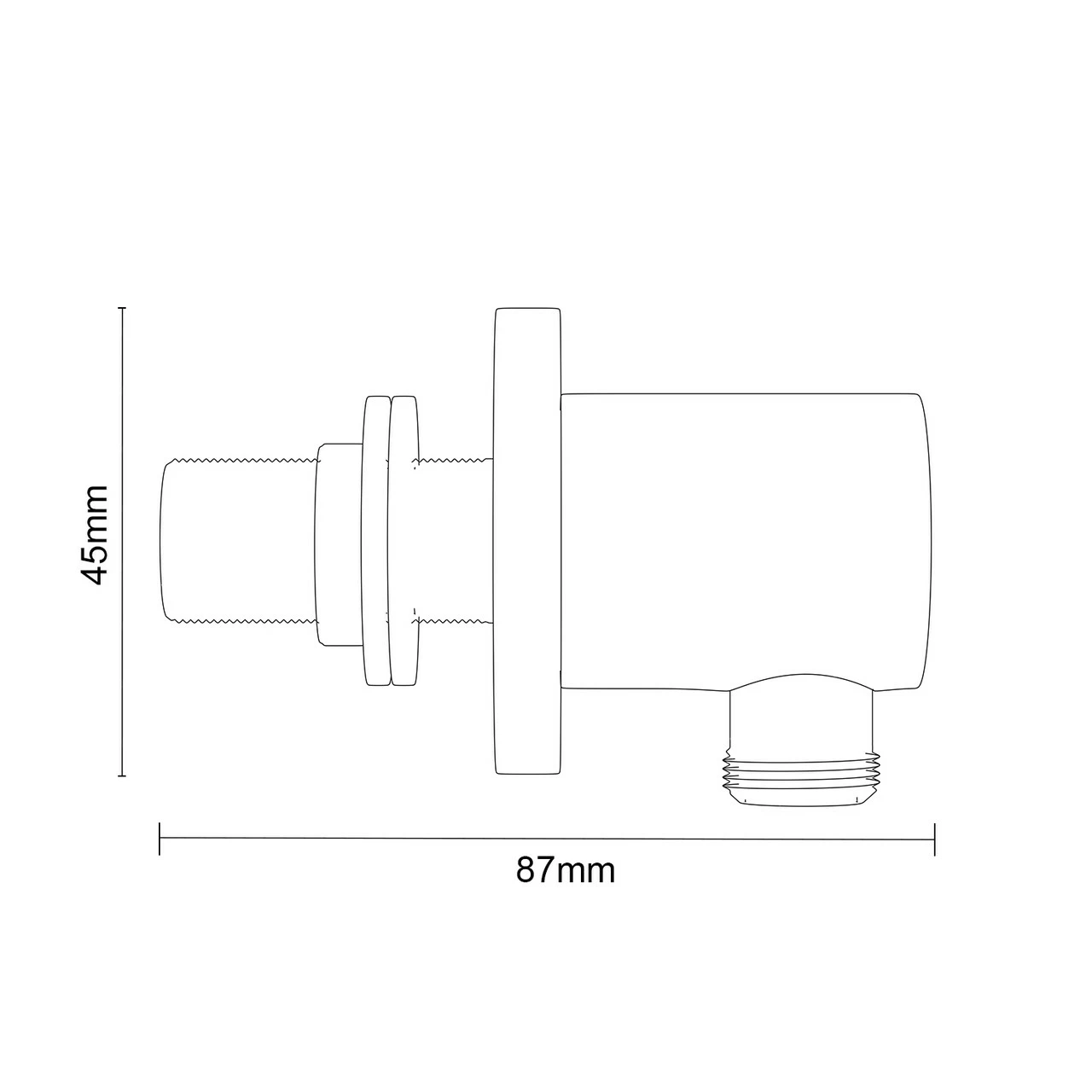 Colore Round Matt Black Deluxe Shower Elbow - Image 6