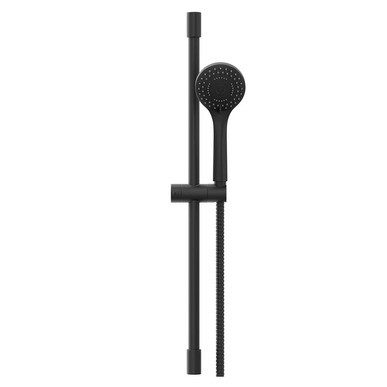 Colore Round Matt Black Shower Slide Rail Kit - Image 2