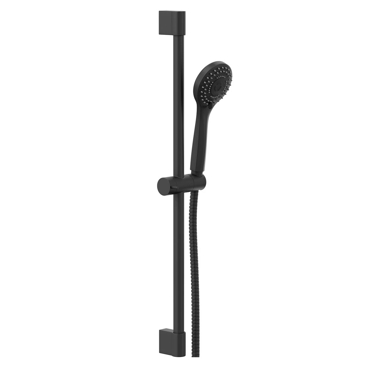 Colore Round Matt Black Shower Slide Rail Kit - Image 3