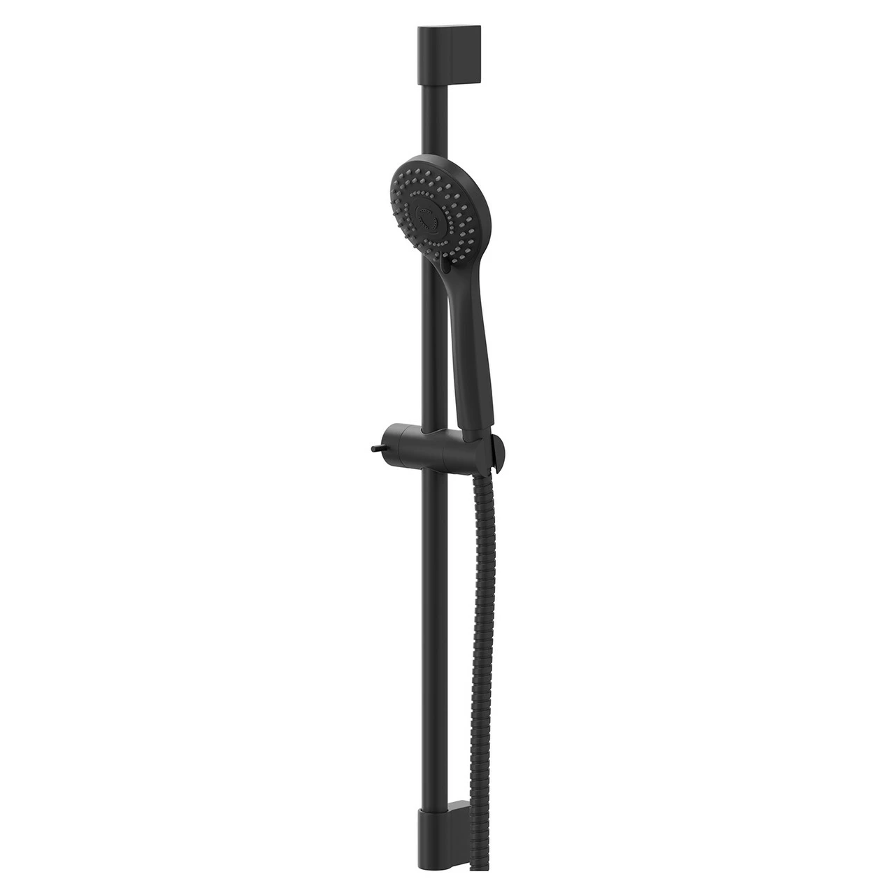 Colore Round Matt Black Shower Slide Rail Kit