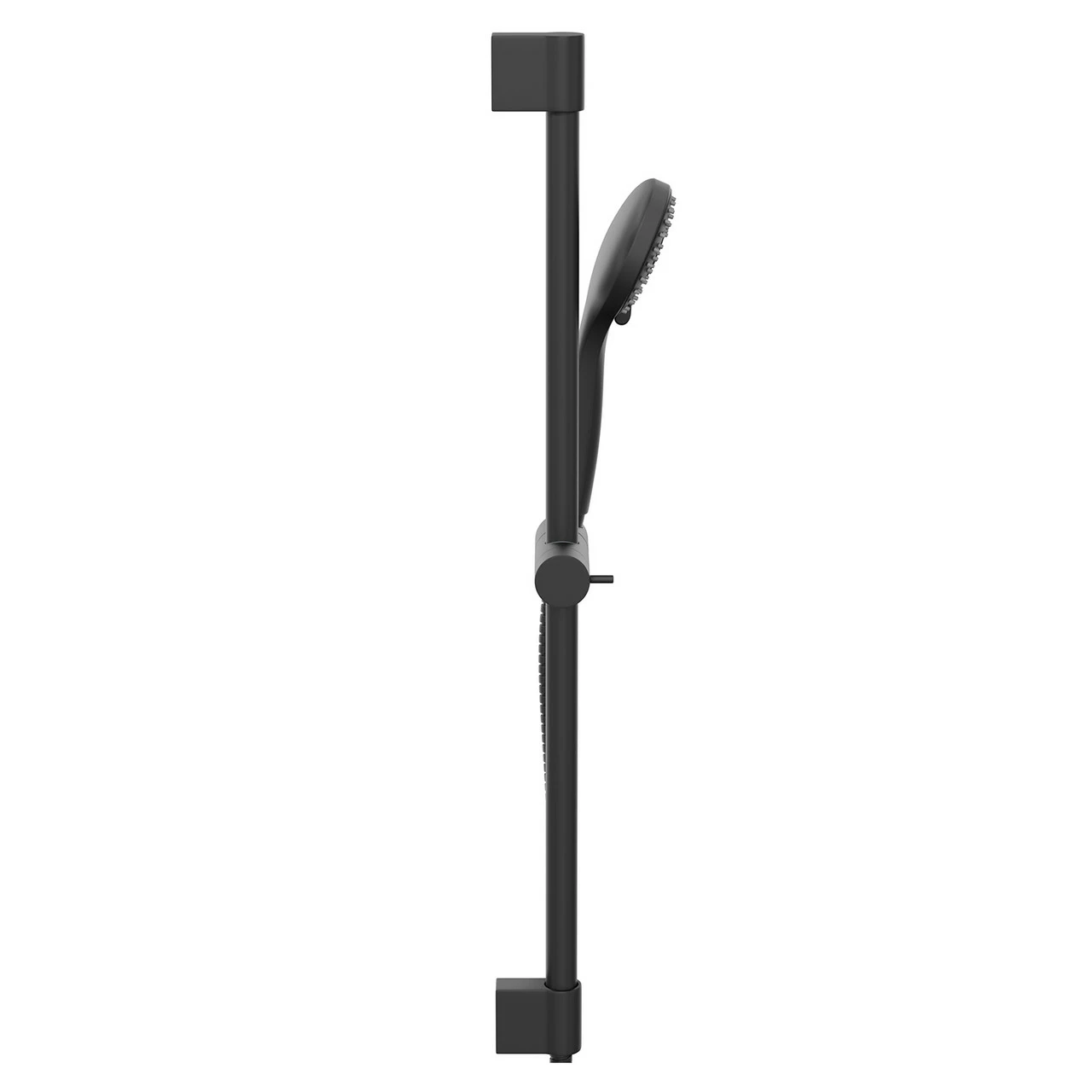 Colore Round Matt Black Shower Slide Rail Kit - Image 4
