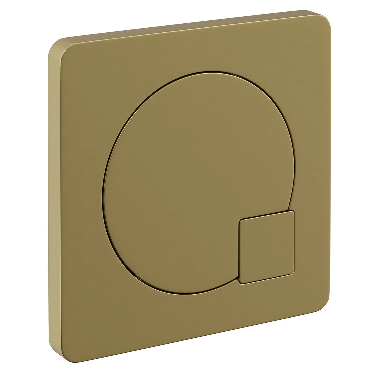 Colore Square Brushed Brass Modern Dual Flush Push Button - Image 3