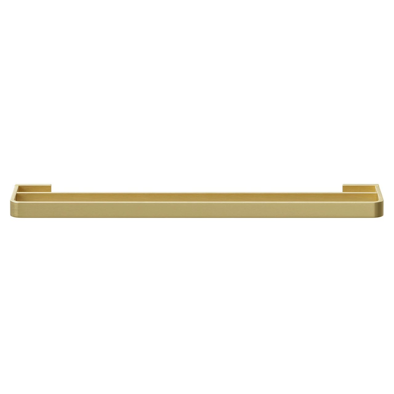 Colore Square Brushed Brass Wall Mounted Double Towel Rail - Image 2