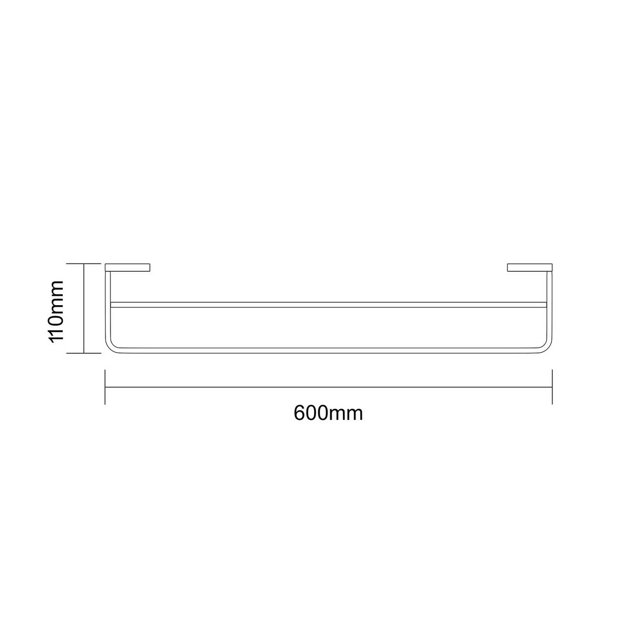 Colore Square Brushed Brass Wall Mounted Double Towel Rail - Image 6