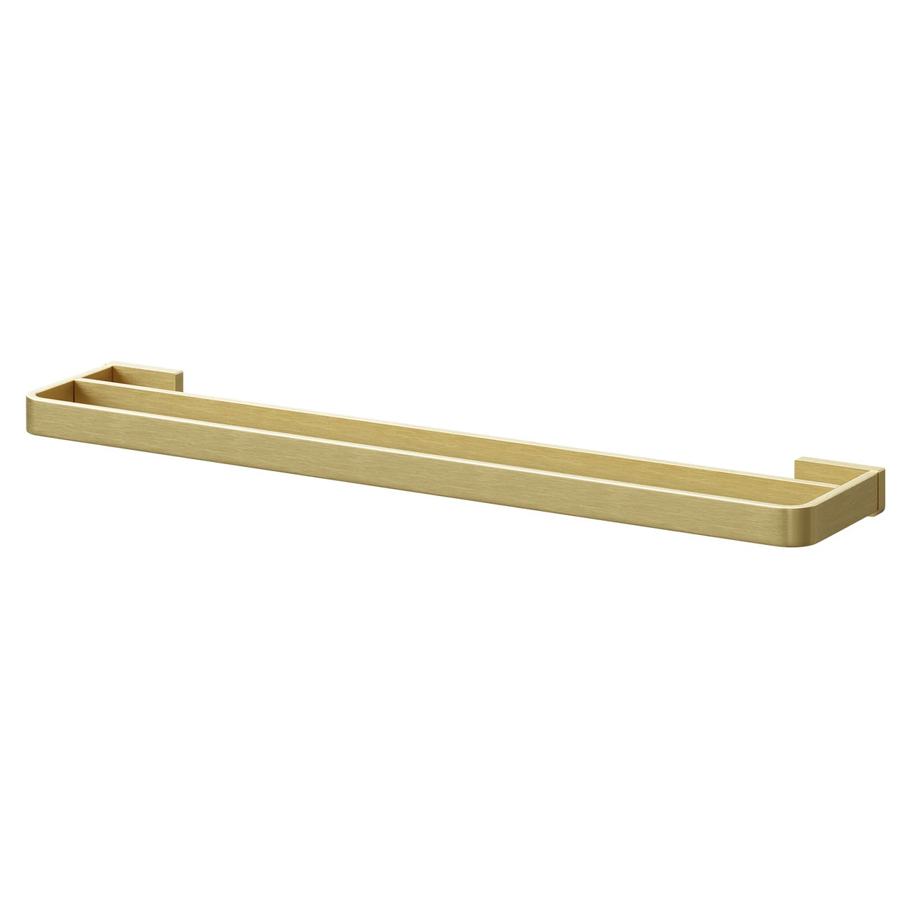 Colore Square Brushed Brass Wall Mounted Double Towel Rail