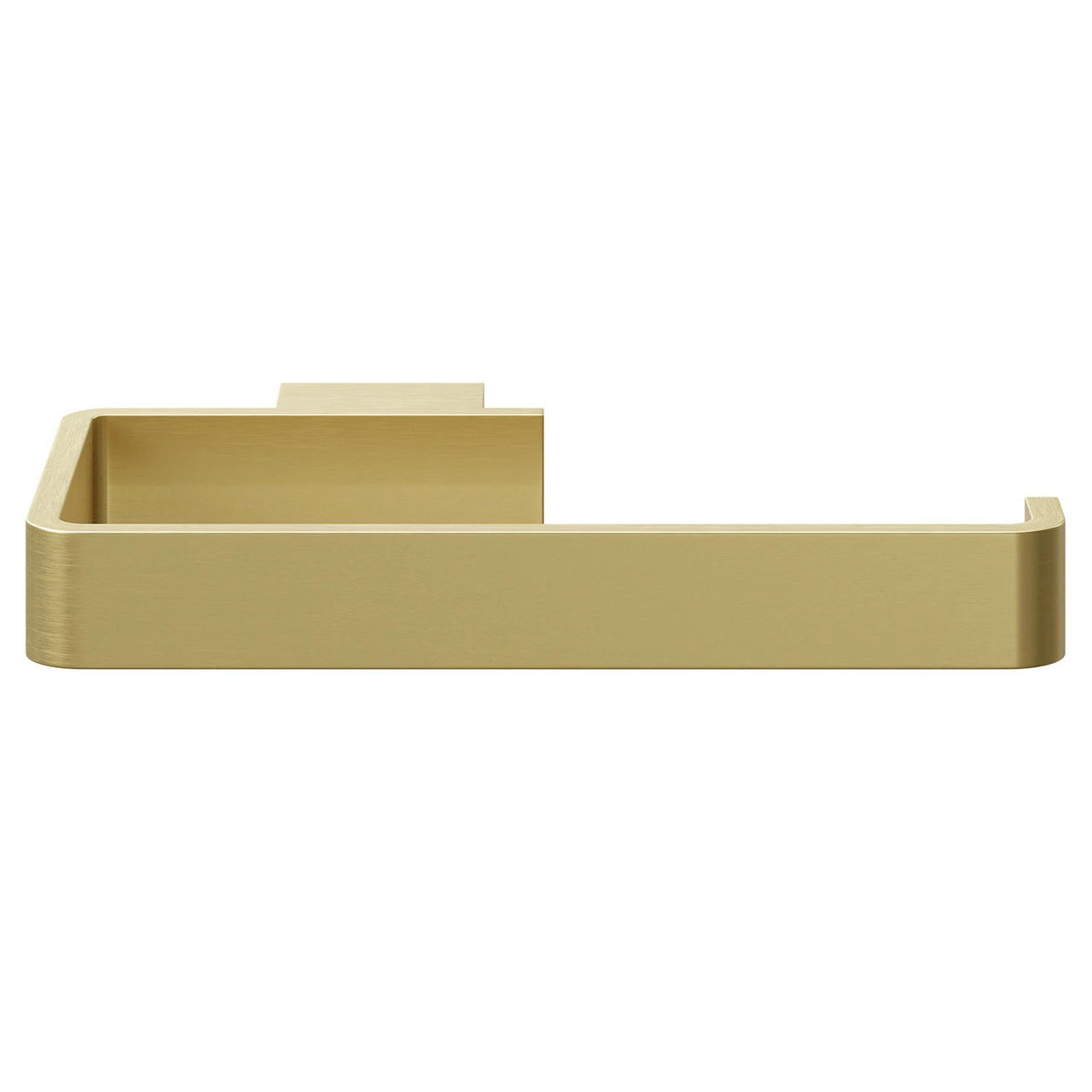 Colore Square Brushed Brass Wall Mounted Toilet Roll Holder - Image 2