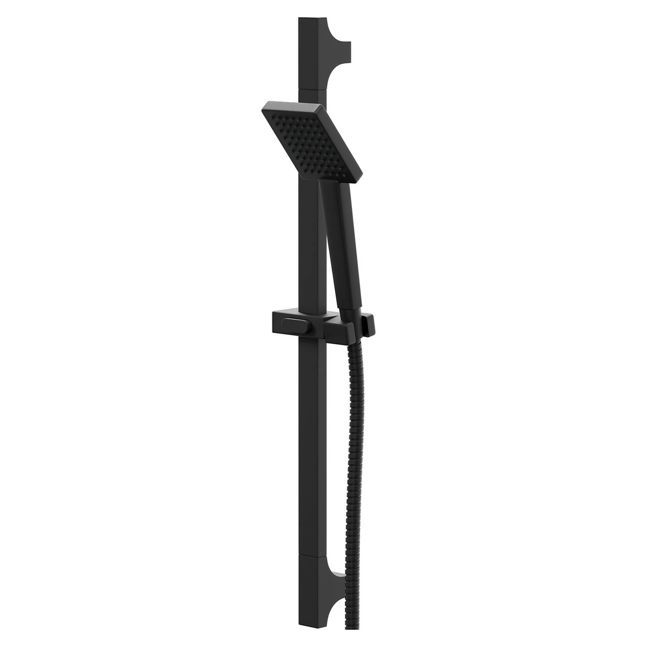Colore Square Matt Black Square Shower Slide Rail Kit