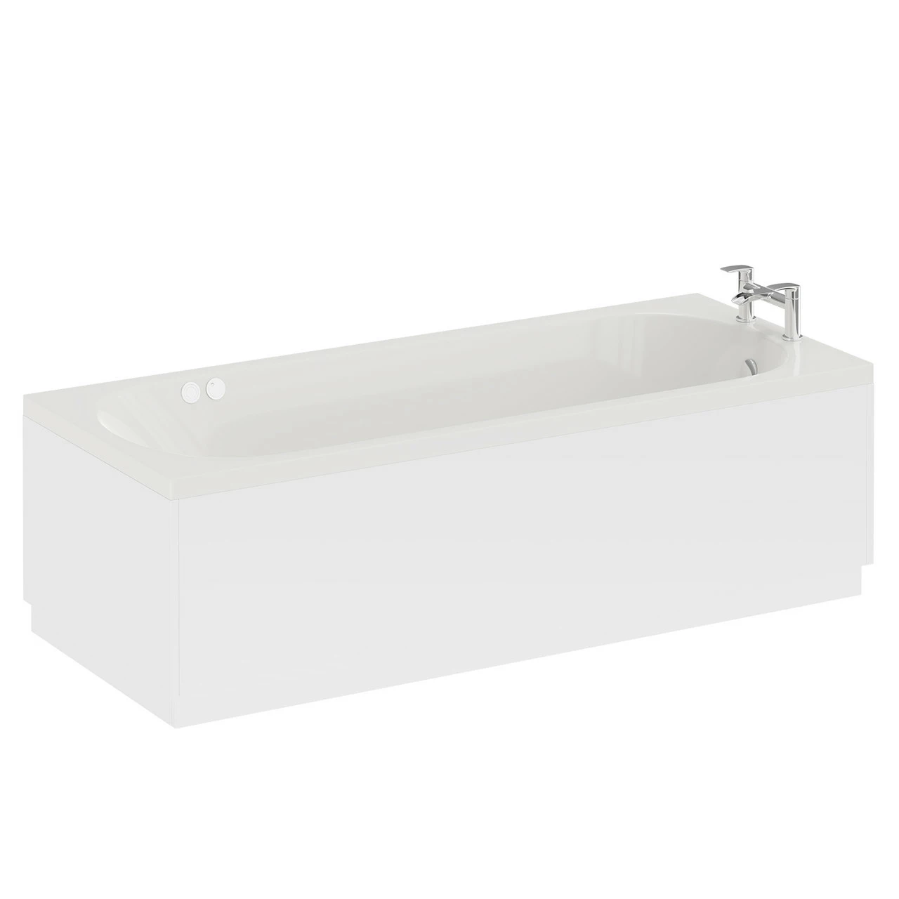 Compact 1600mm X 700mm 12 Jet Chrome Flat Jet Single Ended Whirlpool Bath - Image 3