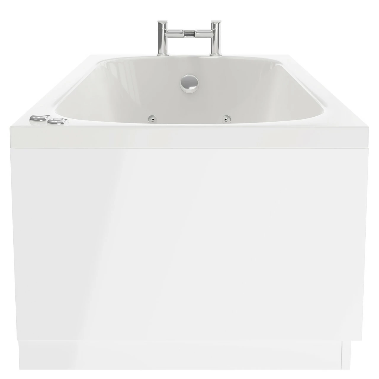 Compact 1600mm X 700mm 12 Jet Chrome V-Tec Single Ended Whirlpool Bath - Image 5