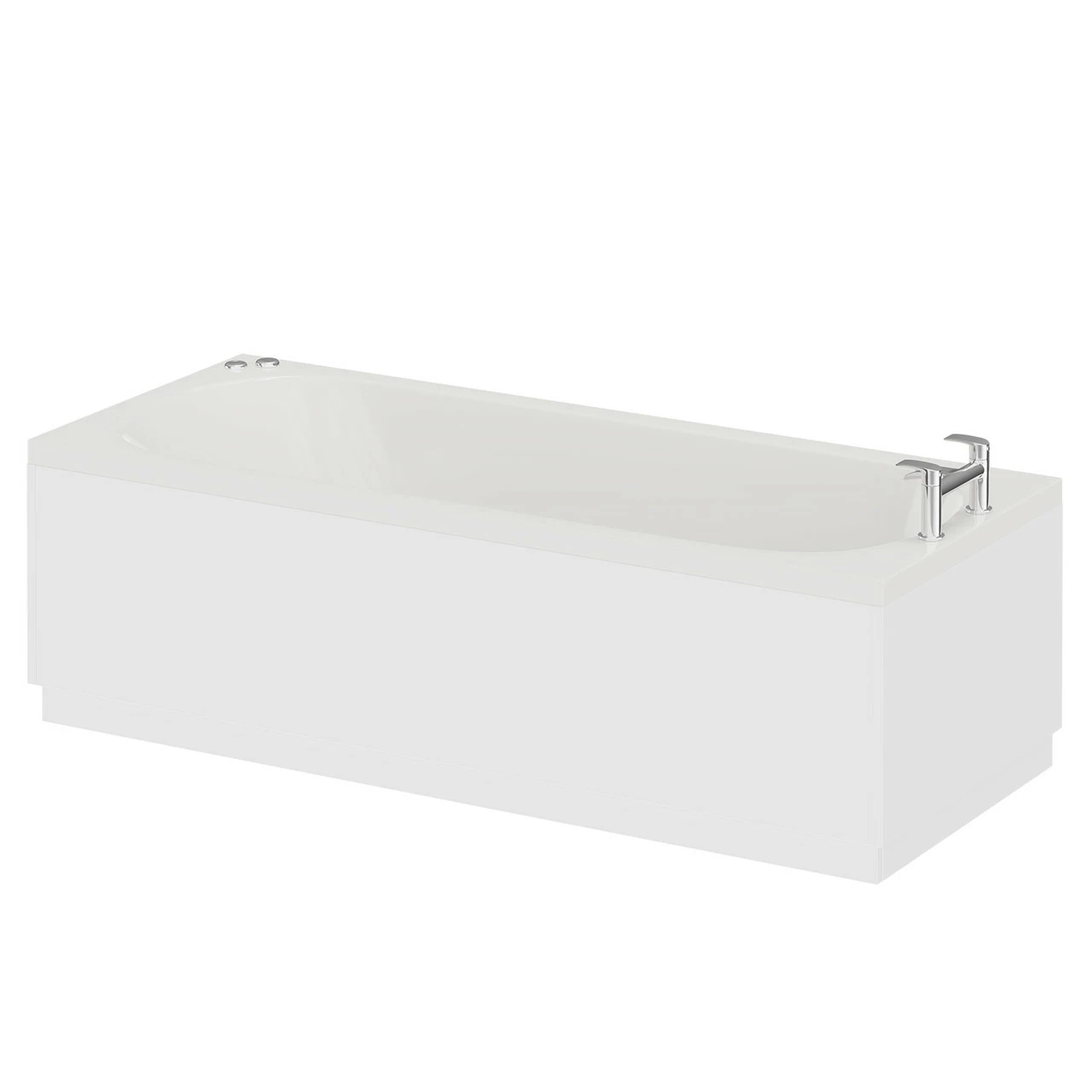 Compact 1700mm X 700mm 12 Jet Chrome V-Tec Single Ended Whirlpool Bath - Image 2