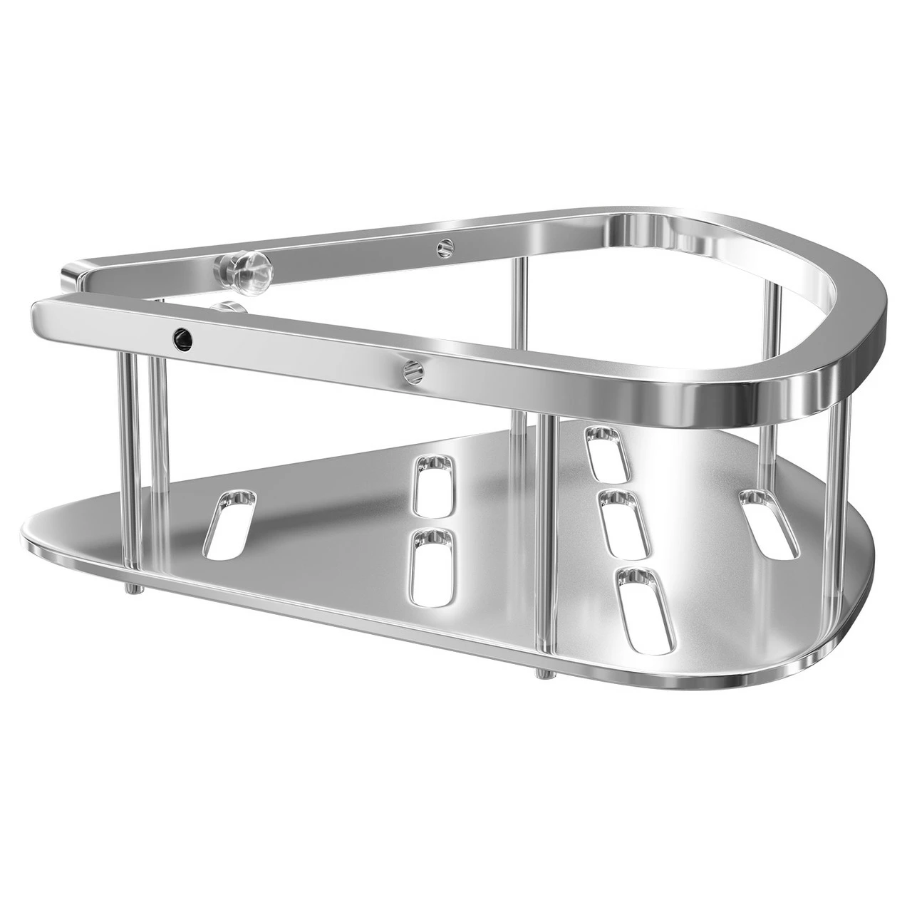 Contempo Polished Chrome Wall Mounted Large Corner Basket - Image 4