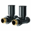 Dias Anthracite Round Straight Radiator Valves
