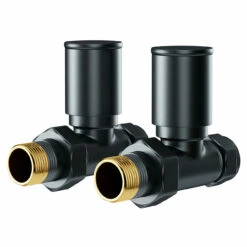 Dias Anthracite Round Straight Radiator Valves