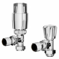Dias Chrome Thermostatic Angled Radiator Valves