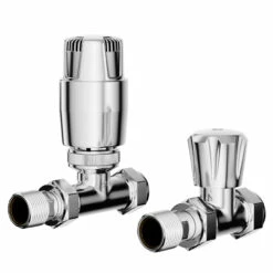 Dias Chrome Thermostatic Straight Radiator Valves