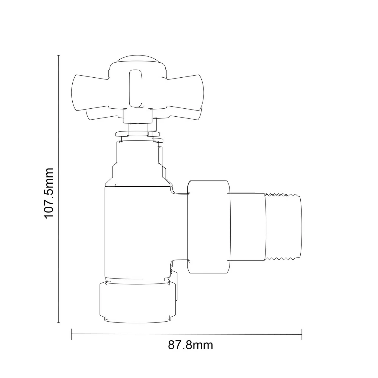 Windsor. Dias Chrome Traditional Angled Radiator Valves - Image 6