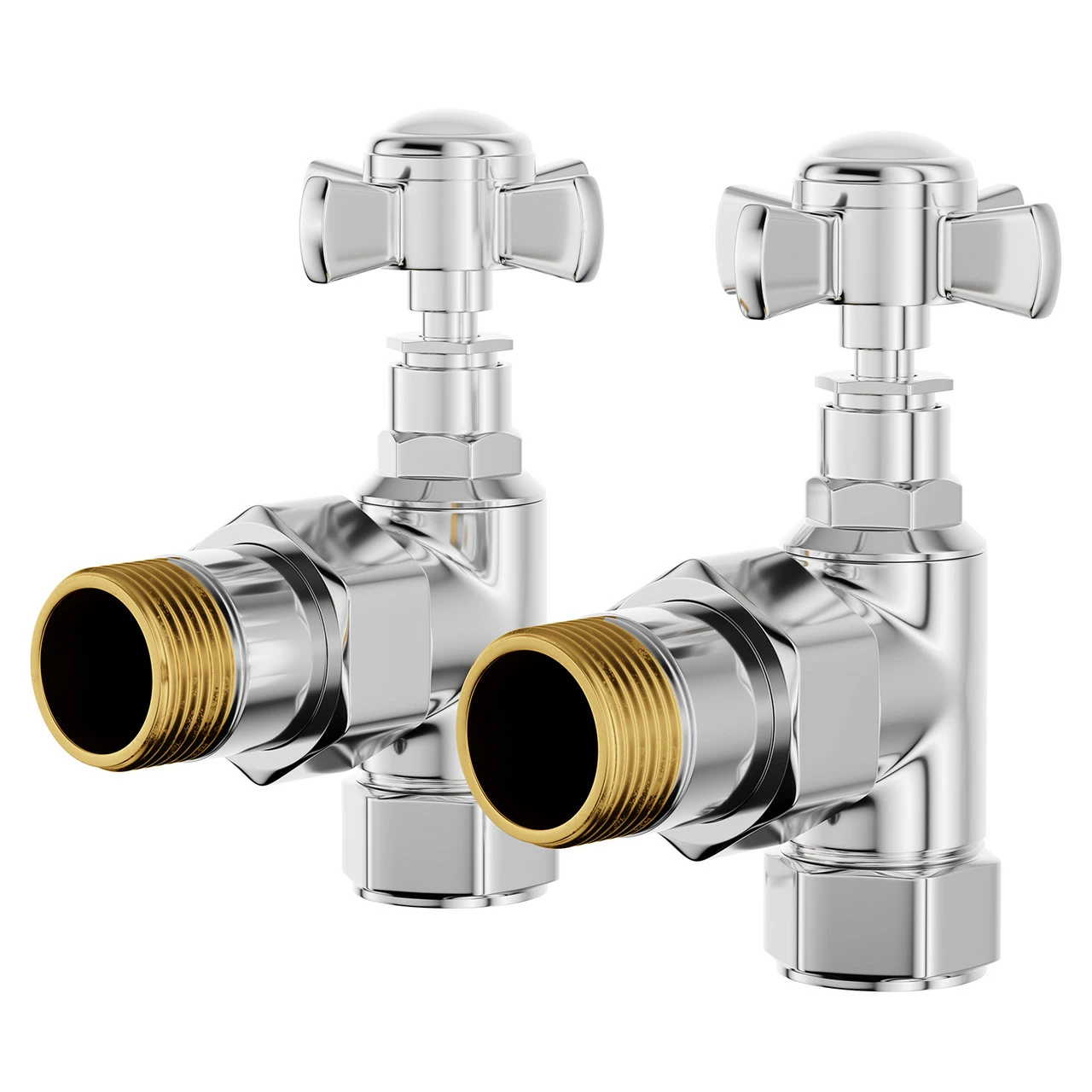 Windsor. Dias Chrome Traditional Angled Radiator Valves