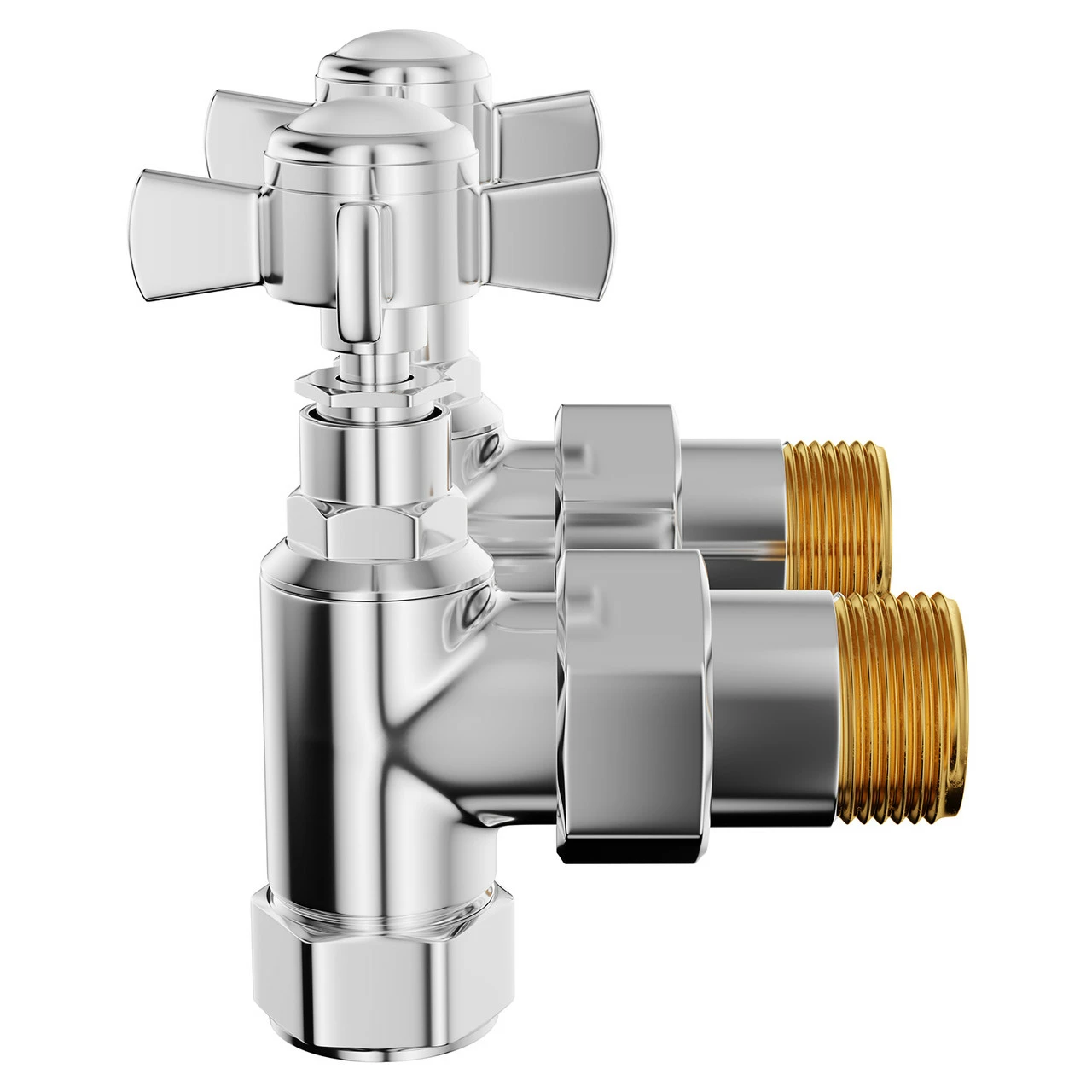 Windsor. Dias Chrome Traditional Angled Radiator Valves - Image 4