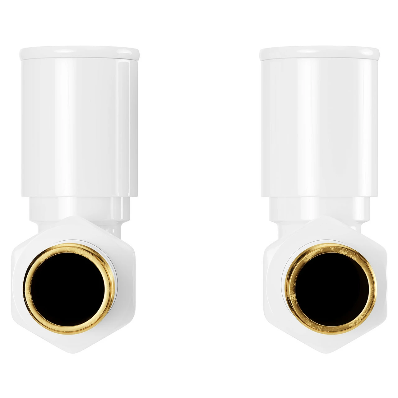 Dias White Round Straight Radiator Valves - Image 2