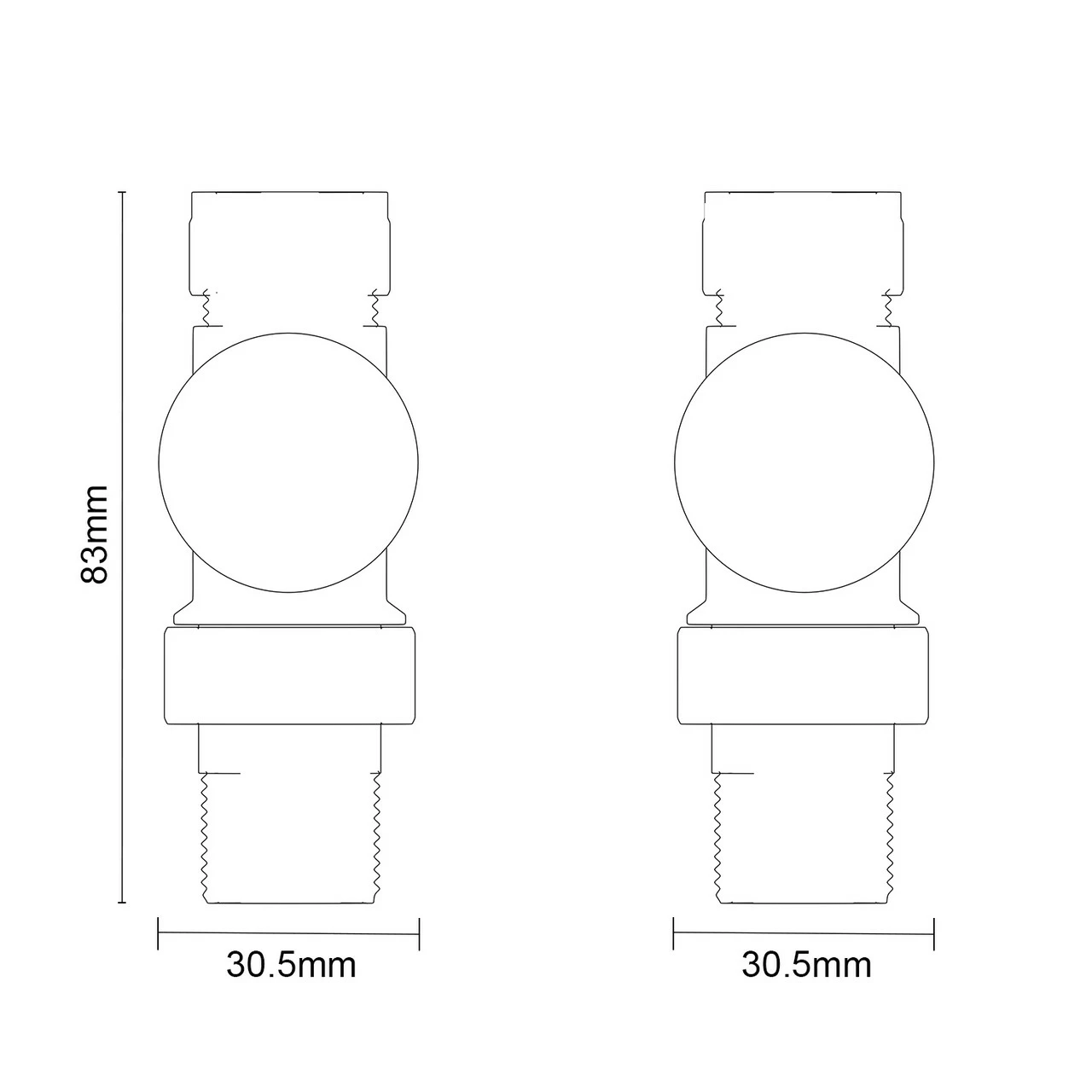 Dias White Round Straight Radiator Valves - Image 5