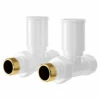 Dias White Round Straight Radiator Valves
