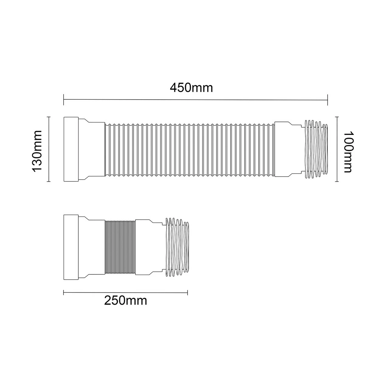 Windsor. Essentials 450mm Flexible Toilet Pan Connector - Image 3