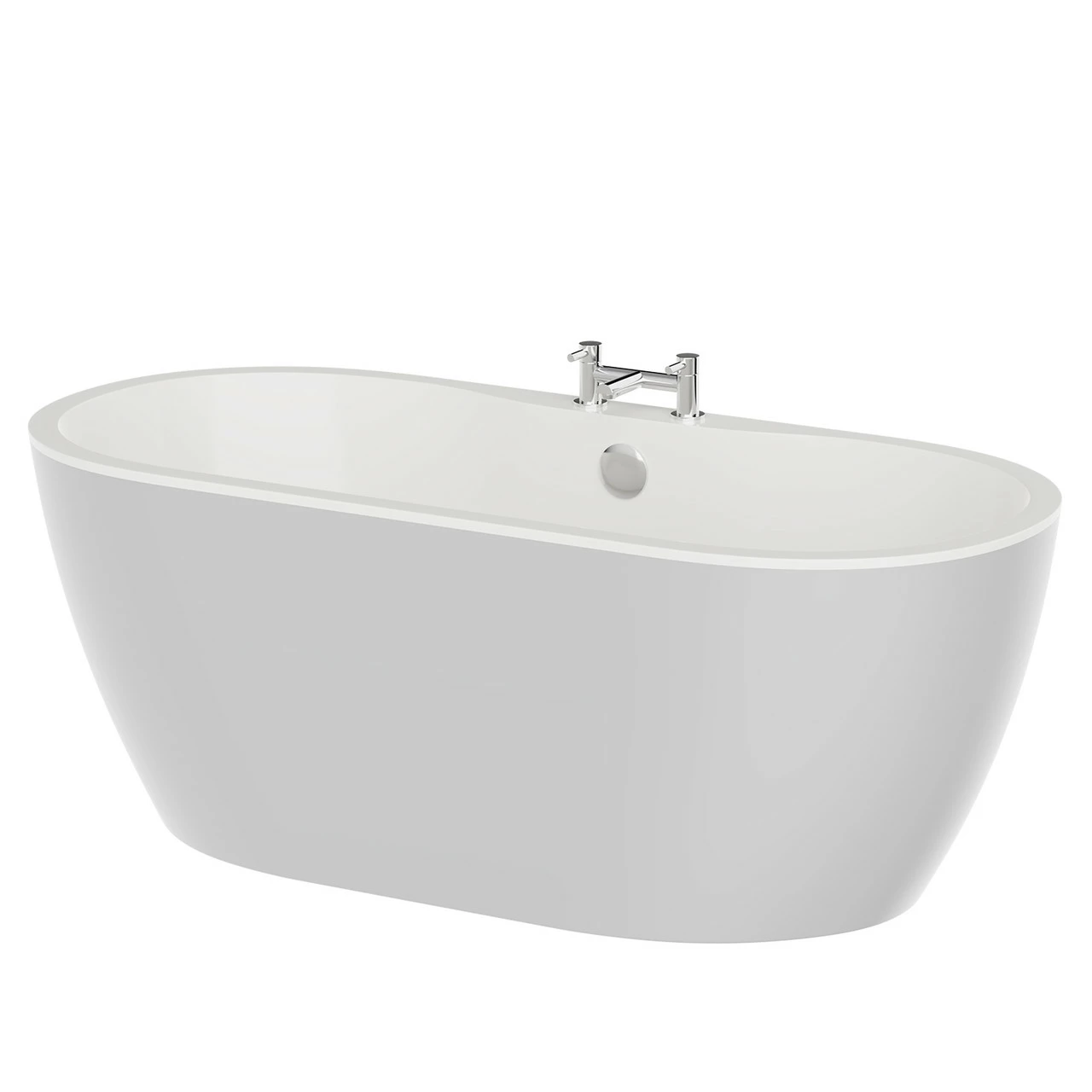 Florence Light Grey 1550mm X 745mm Double Ended Freestanding Bath