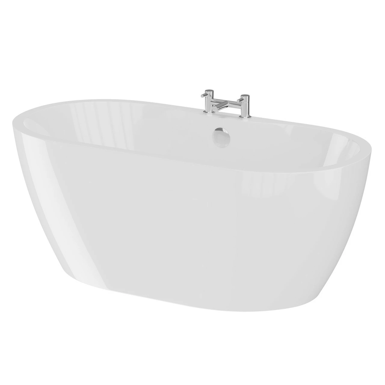 Florence White 1800mm X 750mm Double Ended Freestanding Bath