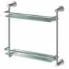 Gemini Polished Chrome And Glass Wall Mounted Double Vanity Shelf