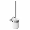 Gemini Polished Chrome And White Ceramic Wall Mounted Toilet Brush And Holder