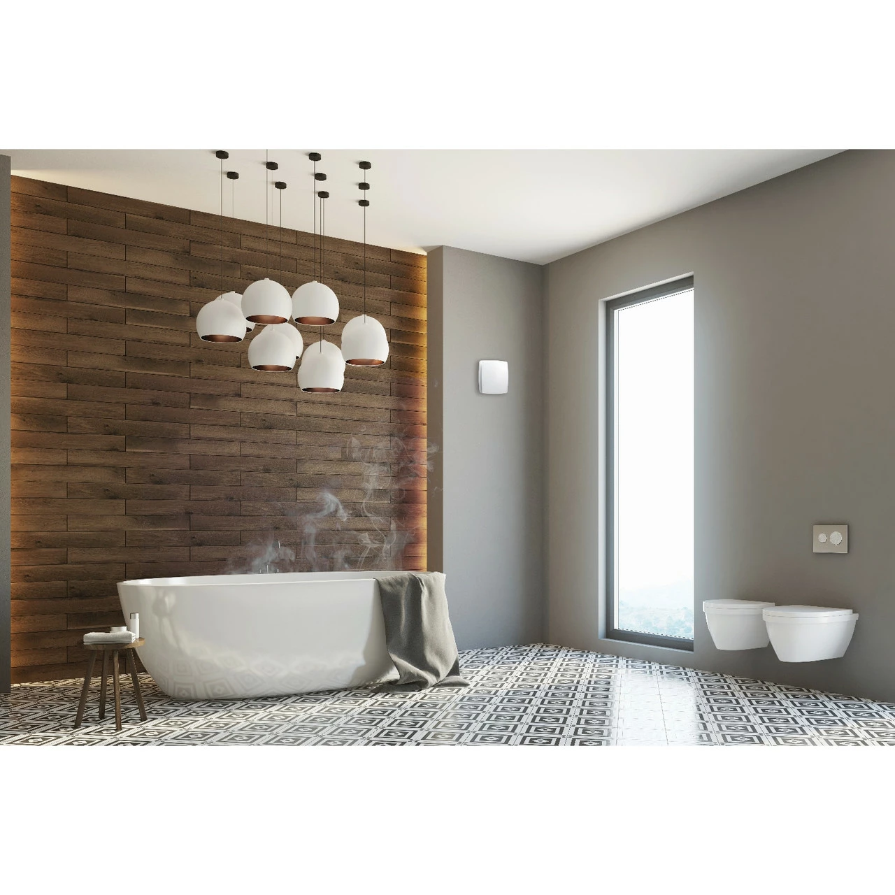 HiB Breeze White Wall Mounted Extractor Fan With Timer And Humidity Sensor - 31200 - Image 2