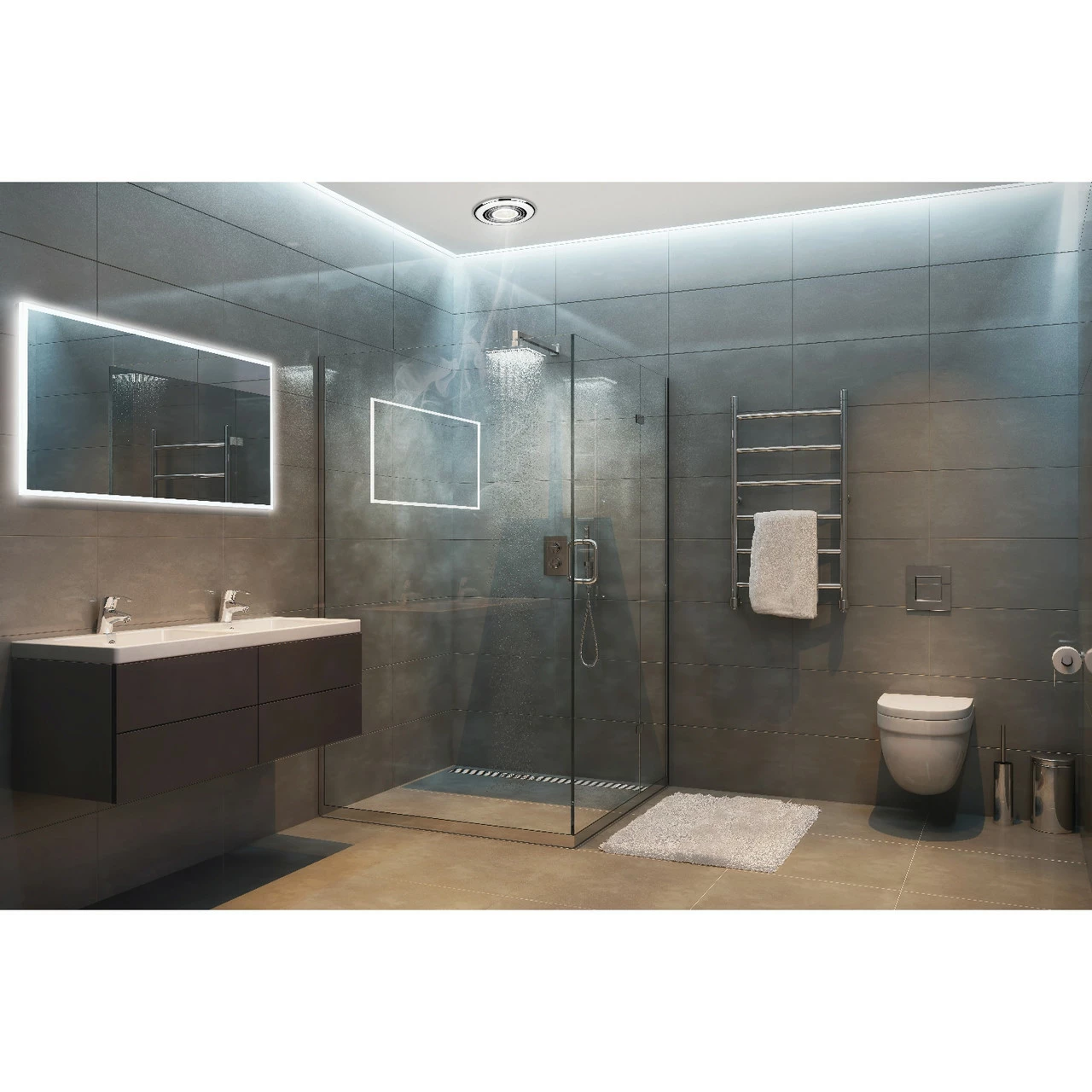 HiB Cyclone White Wet Room Inline Extractor Fan With Cool White LED Light - 32600 - Image 3