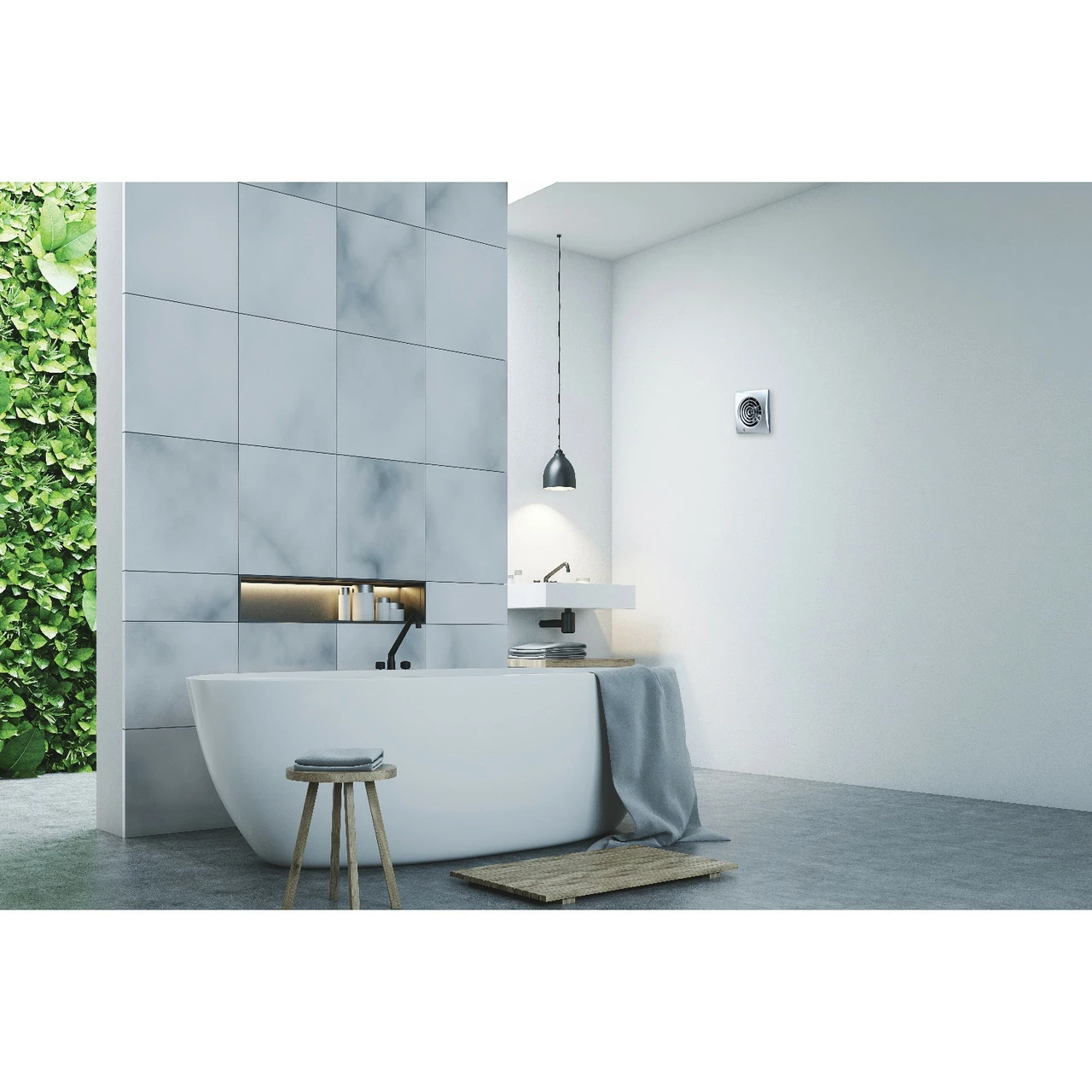 HiB Hush Matt Silver Wall Mounted Extractor Fan With Timer - 31700 - Image 2