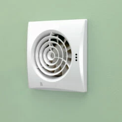 HiB Hush White Wall Mounted Extractor Fan With Timer And Humidity Sensor - 31600