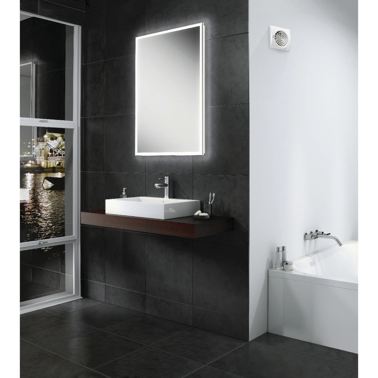 HiB Hush White Wall Mounted Extractor Fan With Timer And Humidity Sensor - 31600 - Image 3