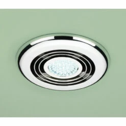 HiB Turbo Chrome Bathroom Inline Extractor Fan With Cool White LED Light - 32300