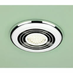HiB Turbo Chrome Bathroom Inline Extractor Fan With Warm White LED Light - 33900