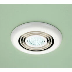 HiB Turbo White Bathroom Inline Extractor Fan With Cool White LED Light - 32200