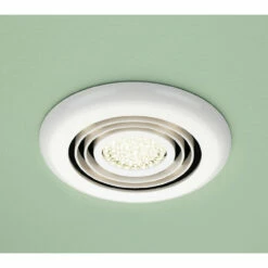 HiB Turbo White Bathroom Inline Extractor Fan With Warm White LED Light - 34000