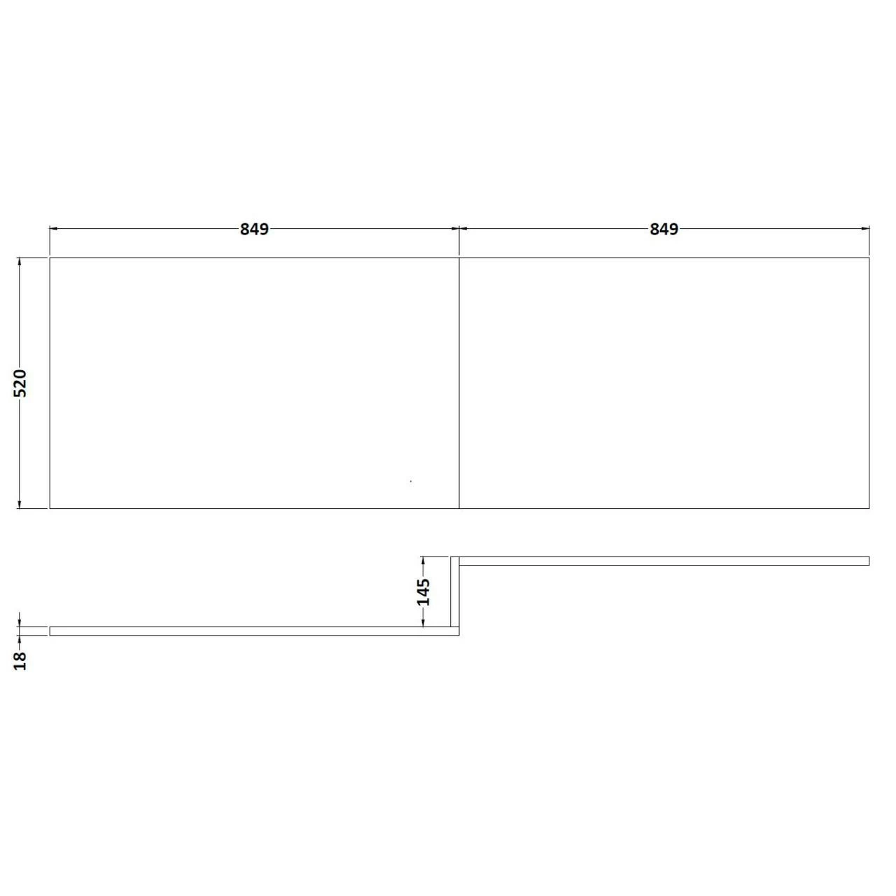 Hudson Reed Gloss Grey Mist 1700mm Square Shower Front Bath Panel - OFG473 - Image 4