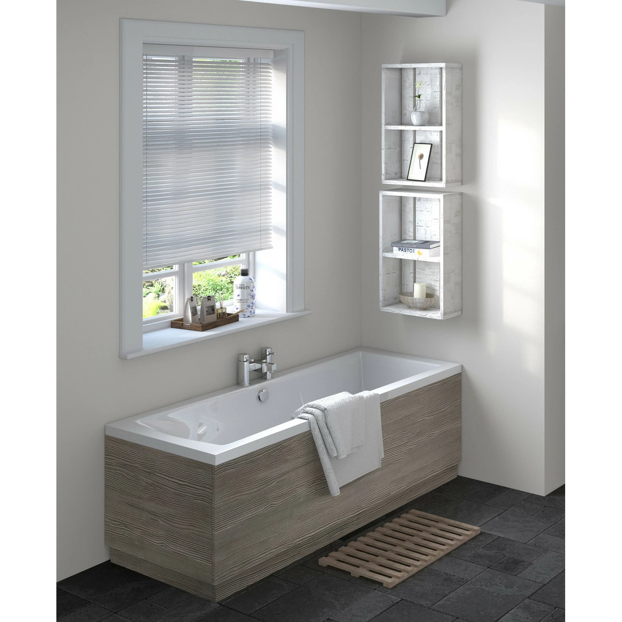 Hudson Reed Brown Grey Avola 700mm End Bath Panel With Plinth - OFF570 - Image 4