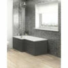 Hudson Reed Hacienda Black Square Shower Bath End Panel 680mm - OFF679
